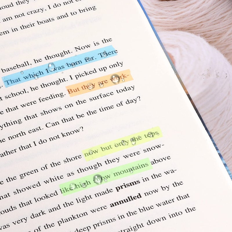 KINBOM 5 Rolls Removable Neon Fluorescent Tape, 5 Colors Transparent Colored Tape Highlighter Tape Roll for Books, Teachers, Bible, Reading, Textbooks, School, Home, Office (0.24inch x 16.4ft) - Image 5